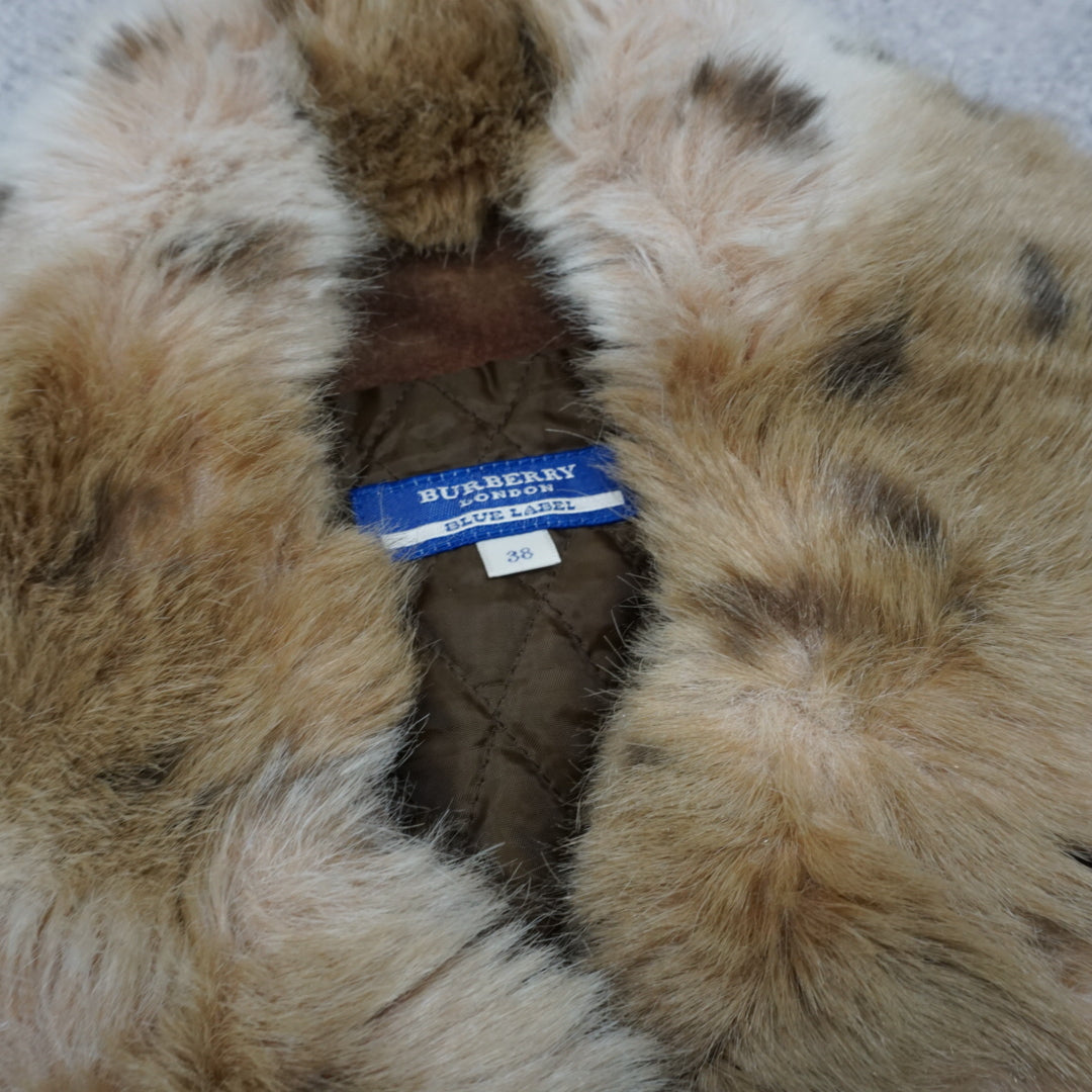 2000s Burberry London Blue Label Fur Trim Jacket