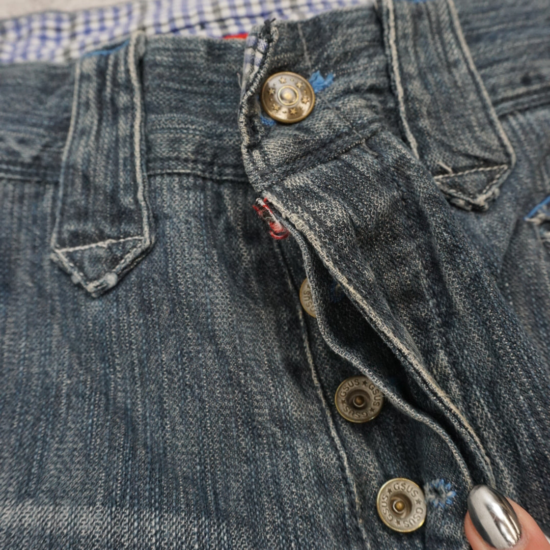 2000s Gsus Distressed Baggy Cargo Pocket Jeans