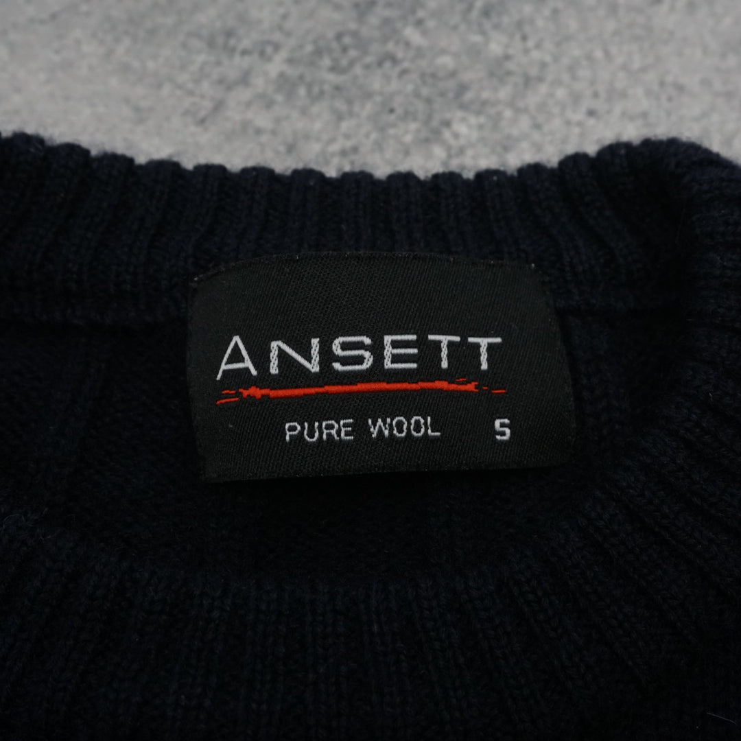 90s Ansett Cable Pure Wool Knit Sweater