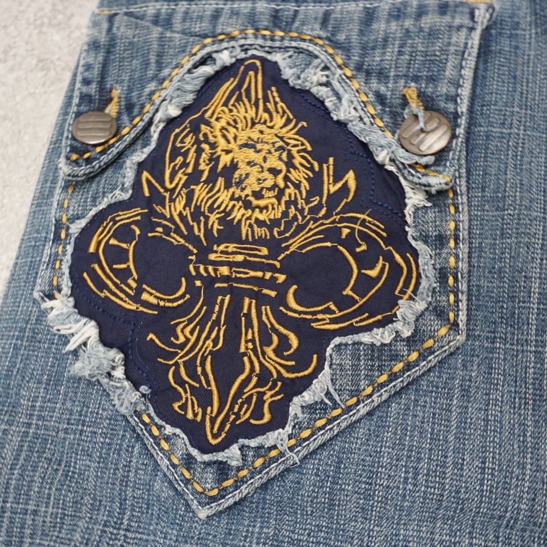 2000s Evolution Design Embroidered Shorts