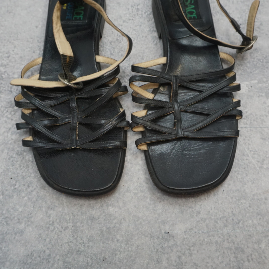 2000s Versace Jeans Couture Strappy Sandal Shoes