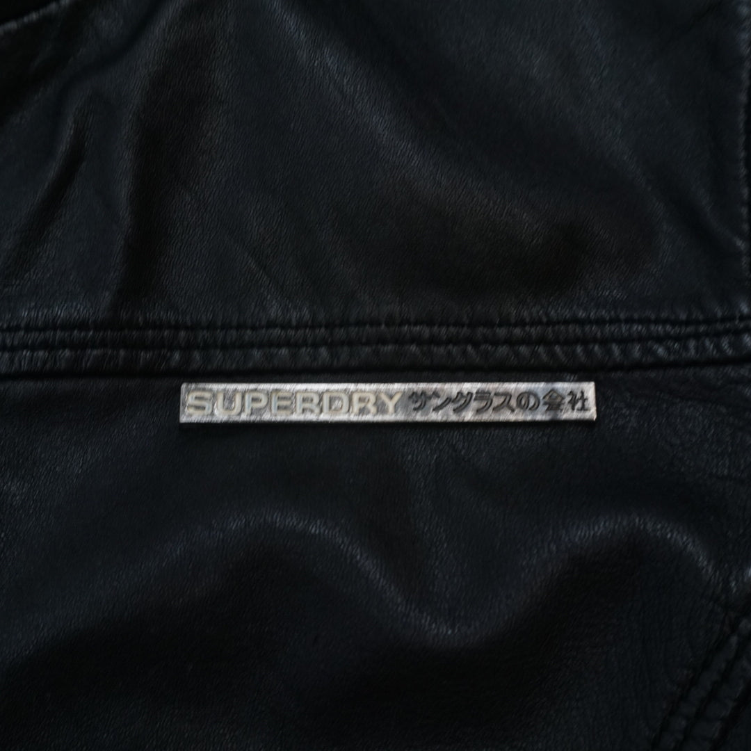 Superdry Hooded Leather Jacket