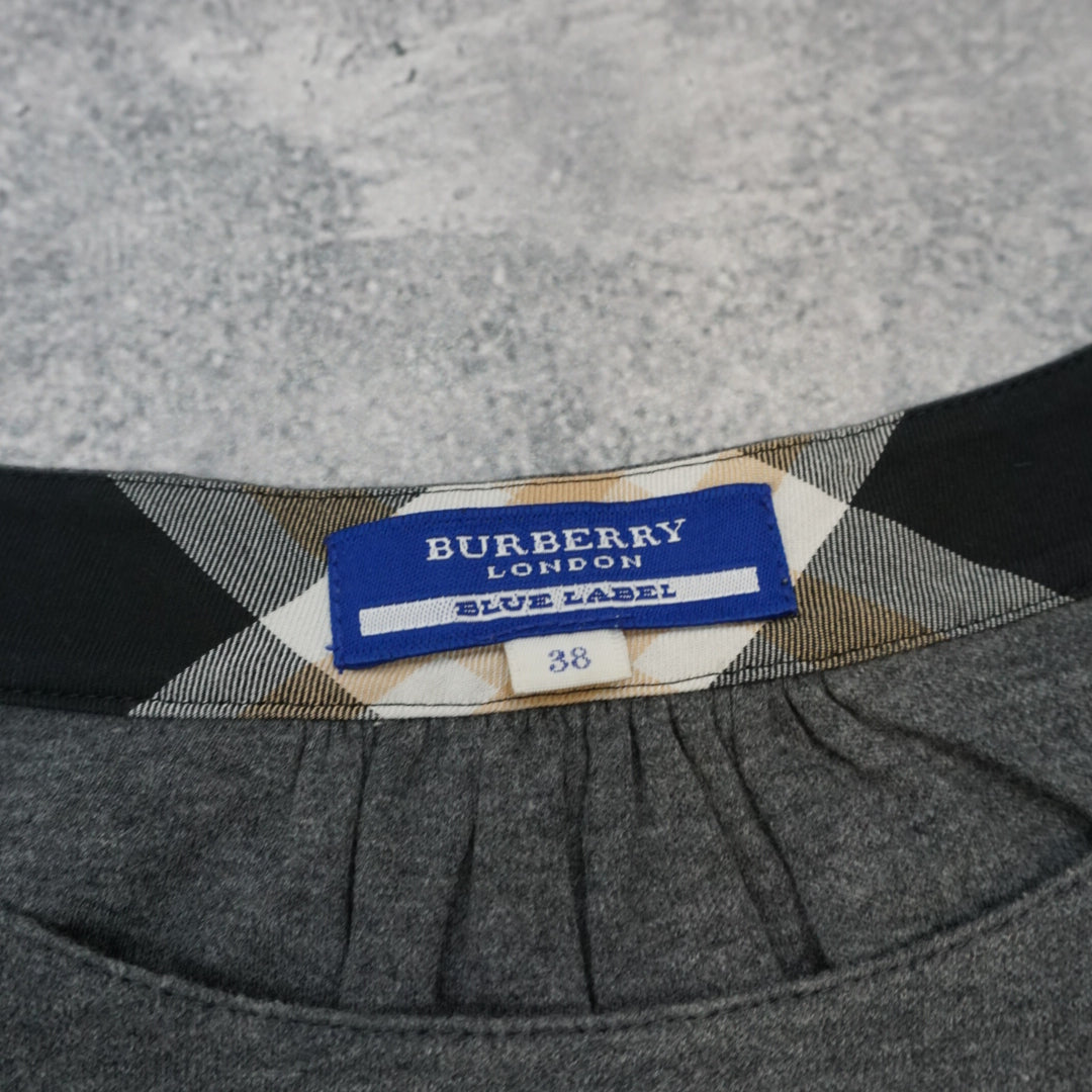 2000s Burberry Blue Label Nova Check Tie Top Sweater