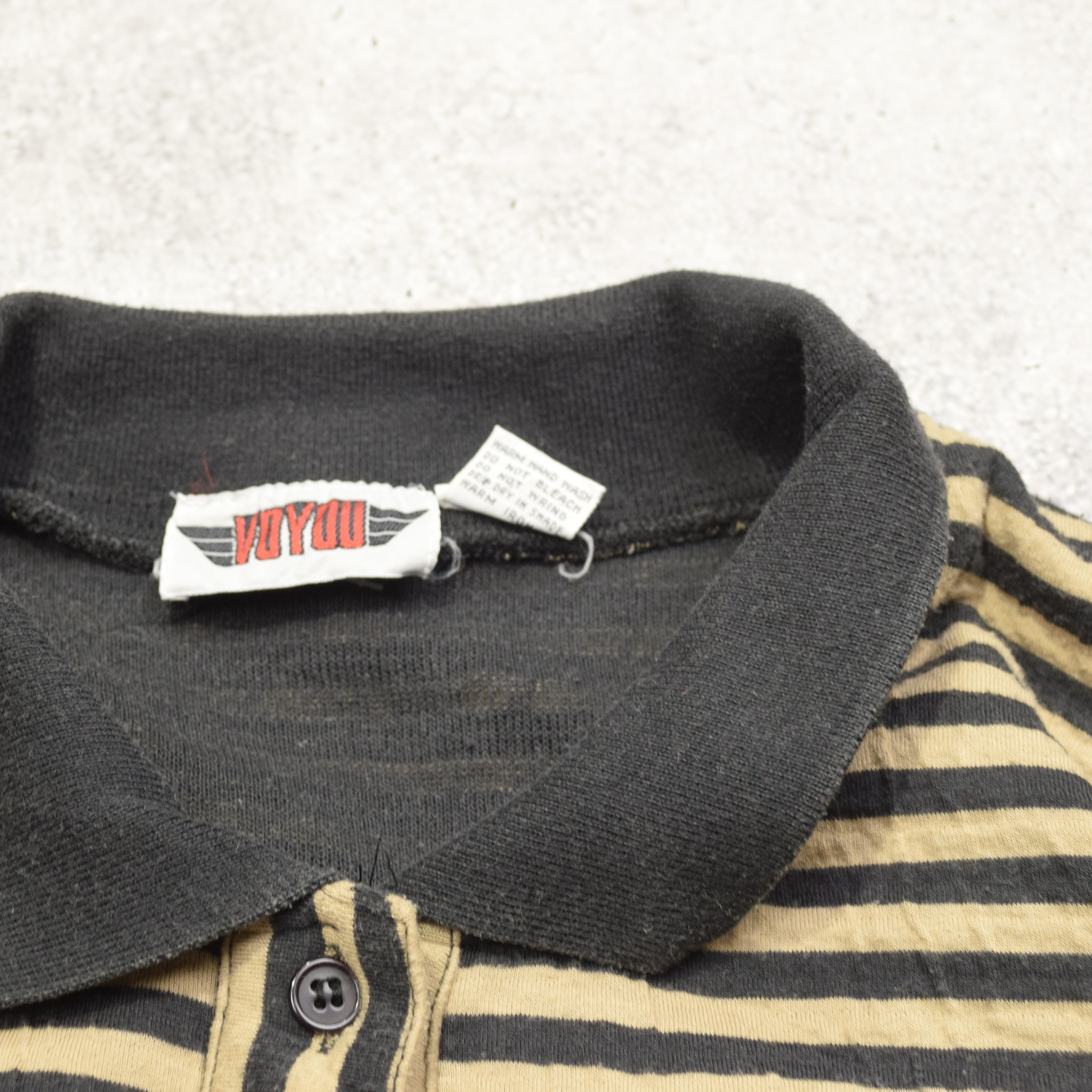 90s Voydu Striped button  Crewneck Top