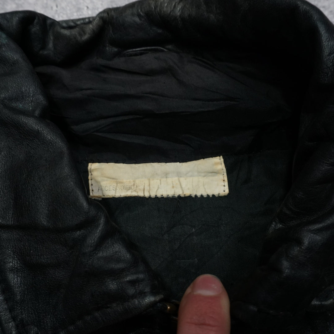 80s Convertible Pilots Leather Jacket