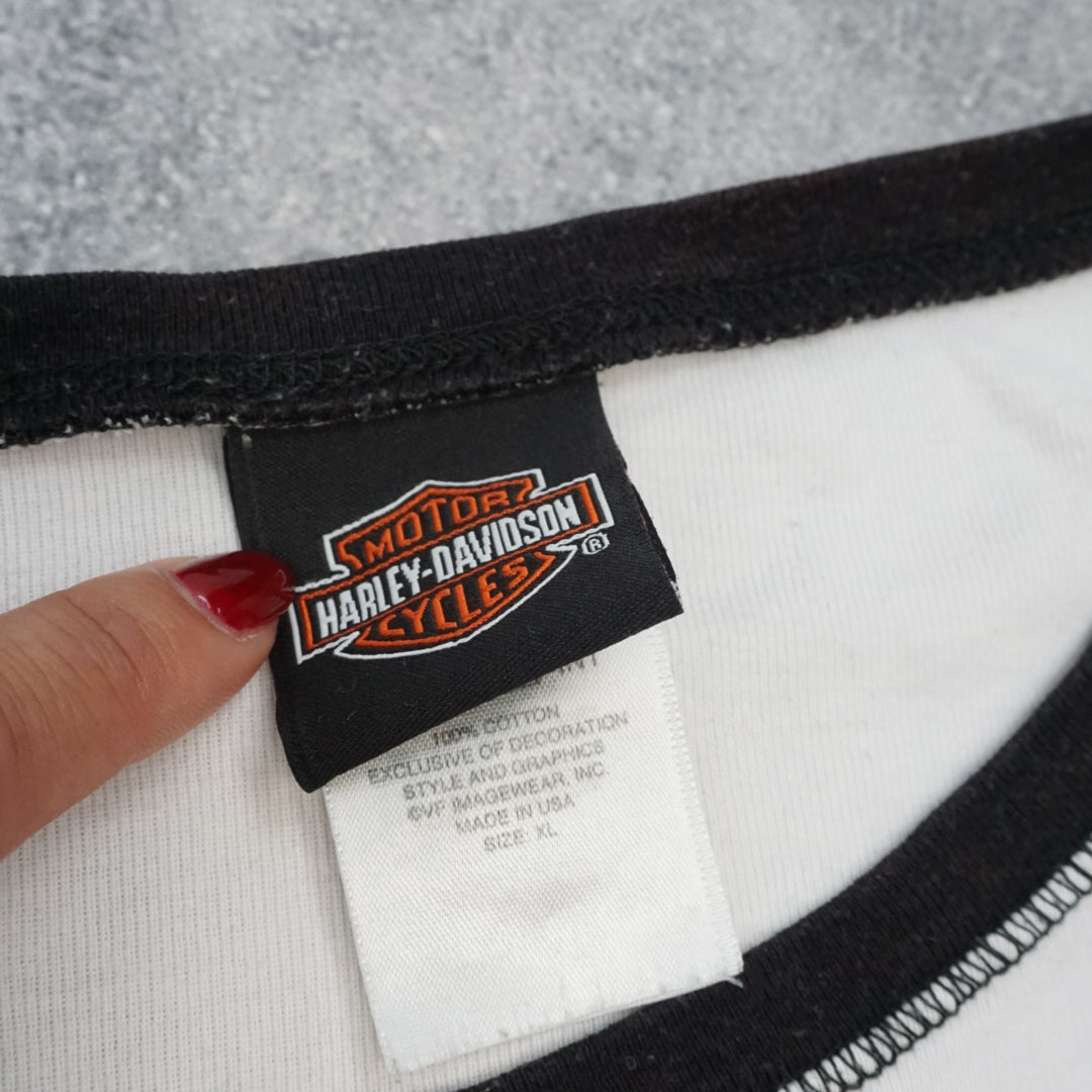 2000s Harley Davidson Motorcycles Montreal Graphic T-Shirt Long Sleeve
