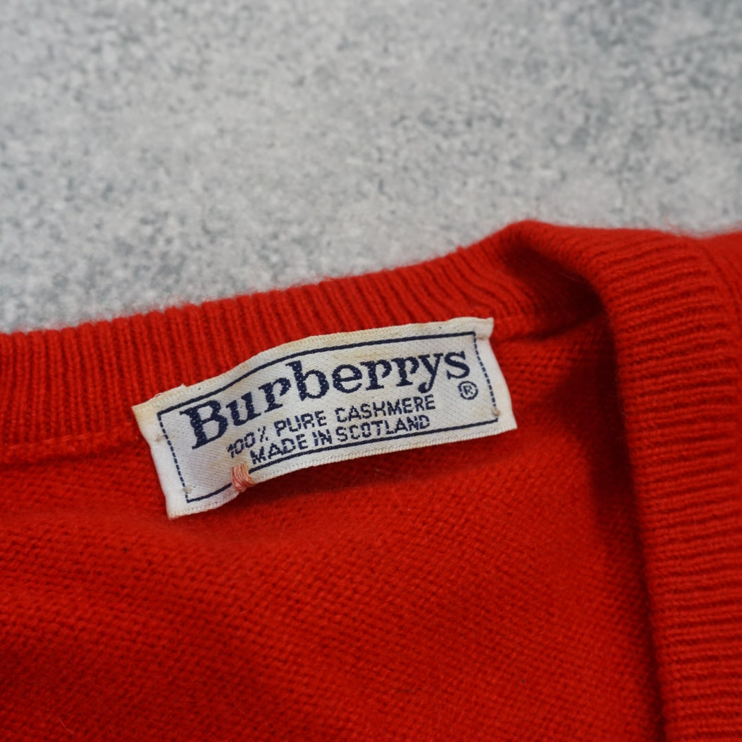 80s Burberrys Cashmere V-Neck Sweater