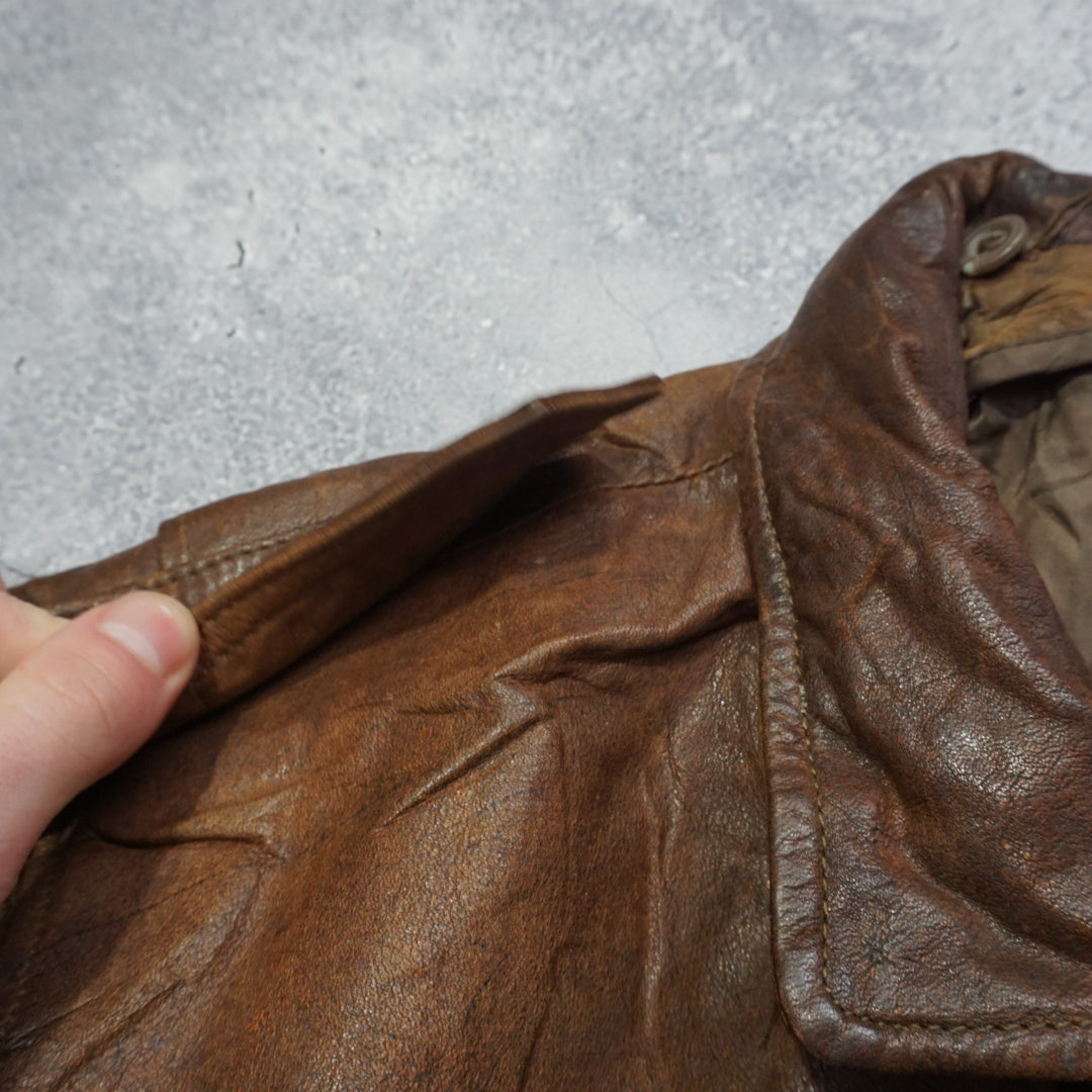 2000s CHIA Aviator Leather Jacket