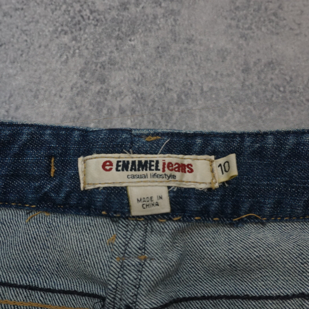 2000s Enamel Jeans Cropped Straight Leg Jeans