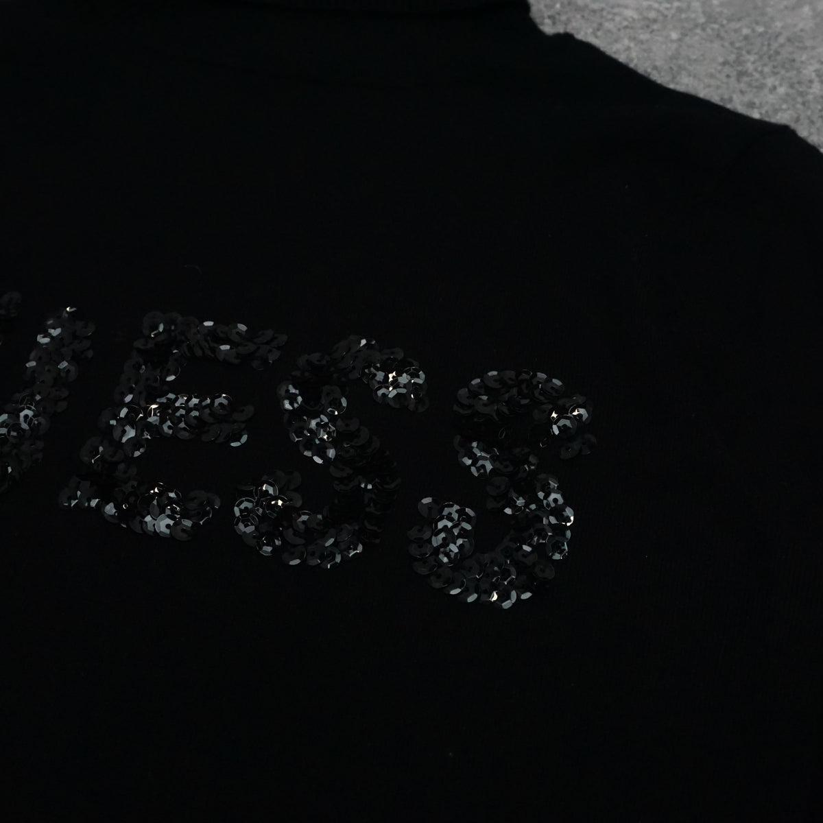 Guess Black Sequin Logo Sweater Knit