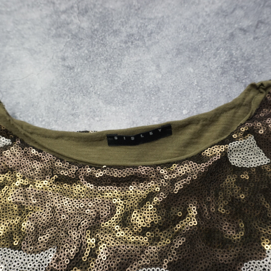 Sisley Camo Sequin Top