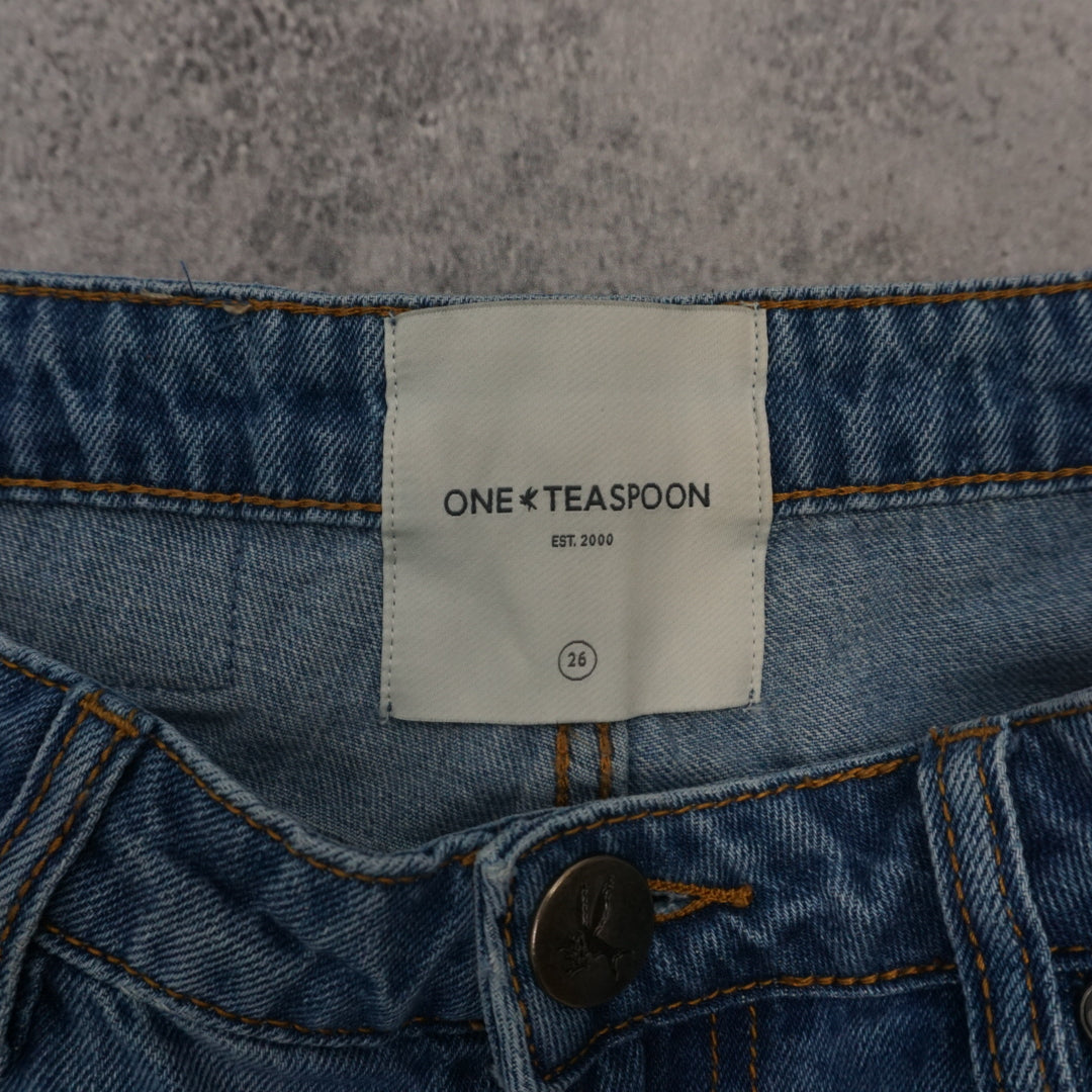 One Teaspoon Wide Leg Distressed Jeans