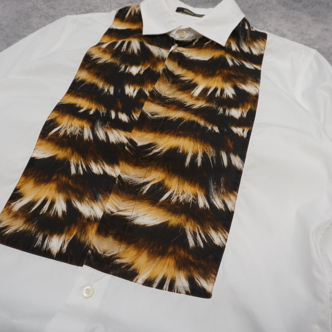 2000s Roberto Cavalli Fur Print Panel Shirt