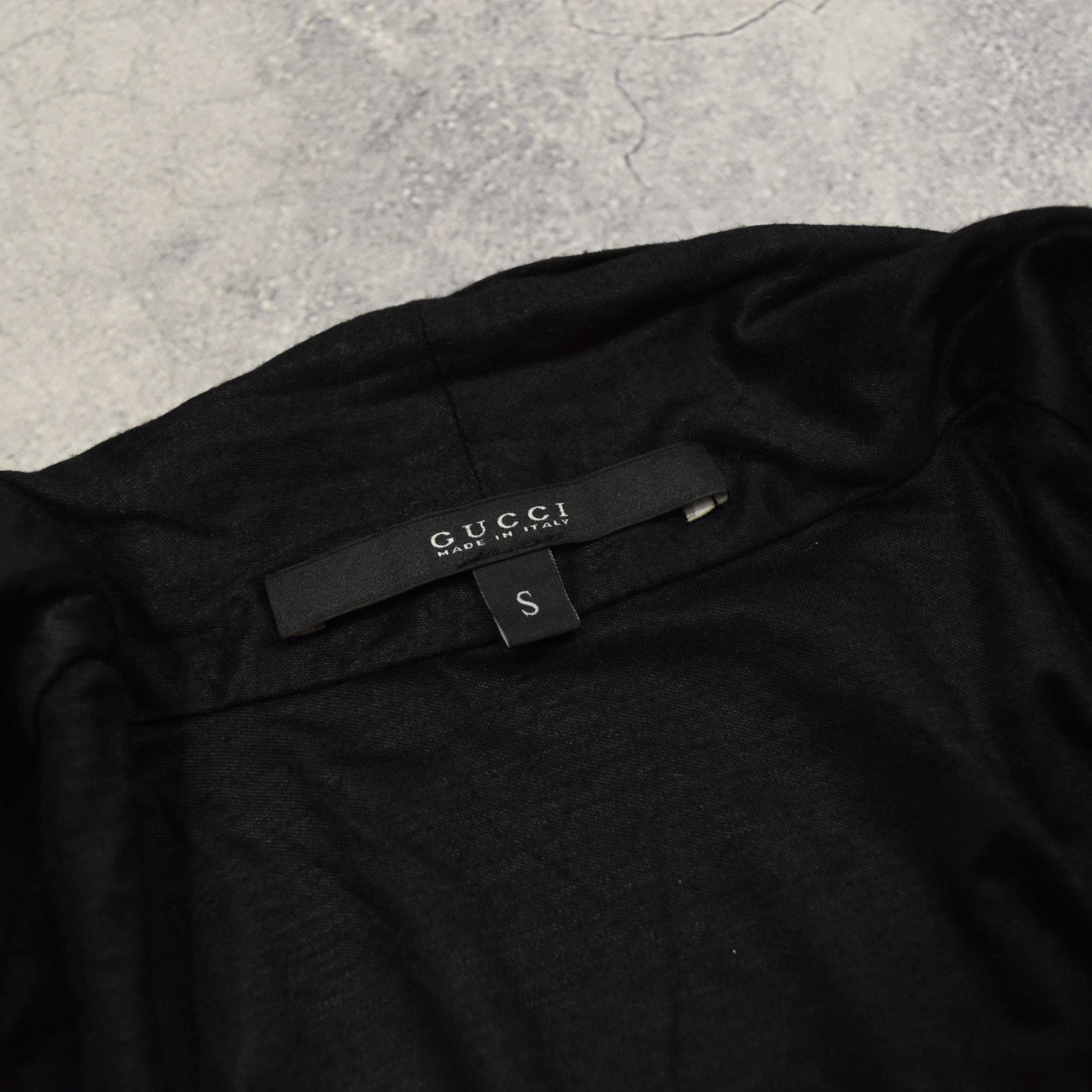 2000s Gucci Shawl Collar Top Long Sleeve
