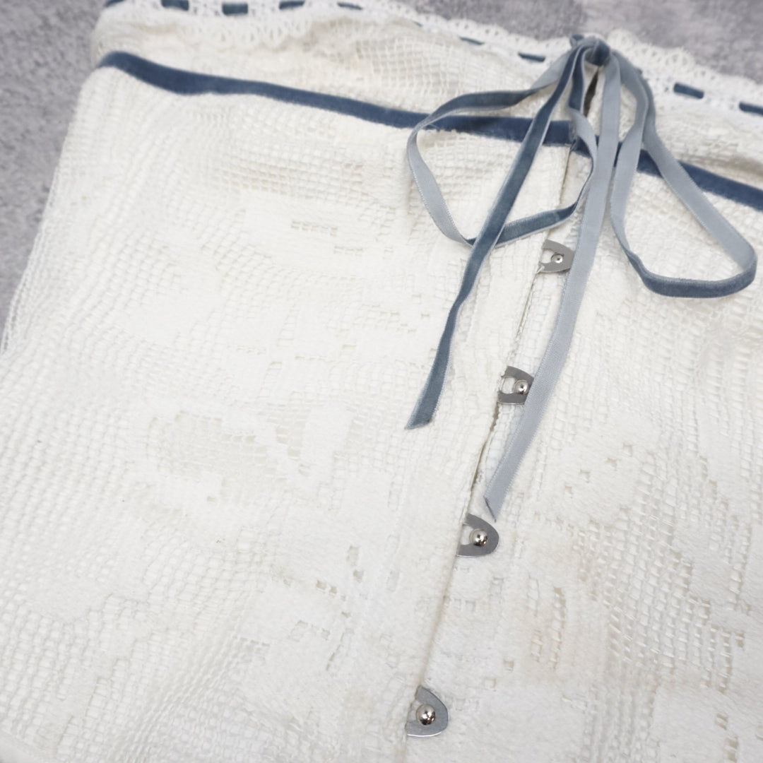 With Jean Corset Lace Up Top