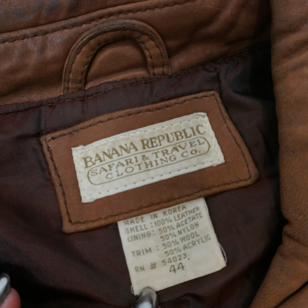 90s Banana Republic Safari Travel Suede Leather Jacket Bomber