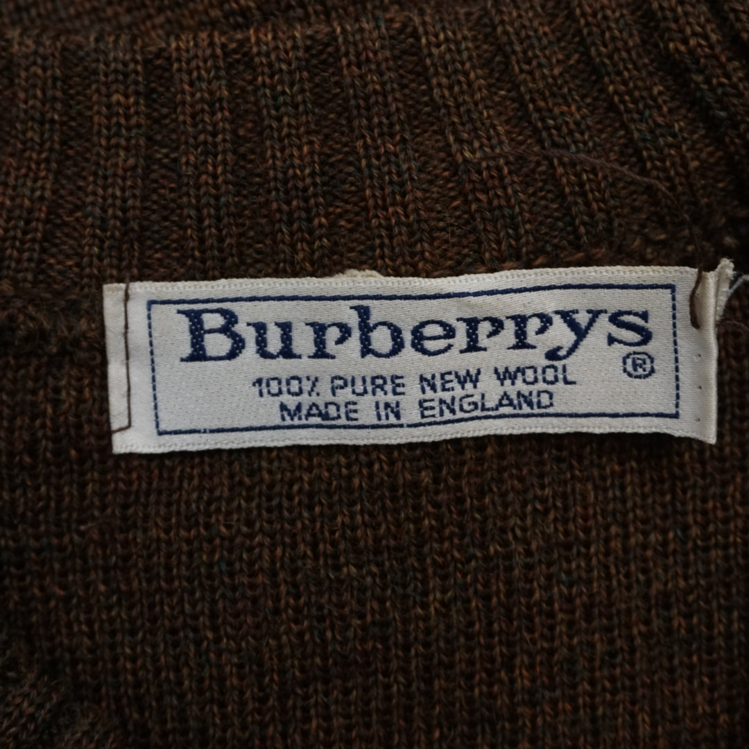 80s Burberry Wool Suede Shoulder Patch Sweater