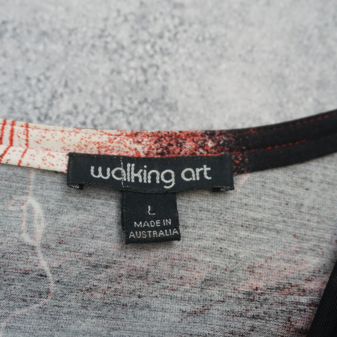 Walking Art Long Sleeve Graphic Top