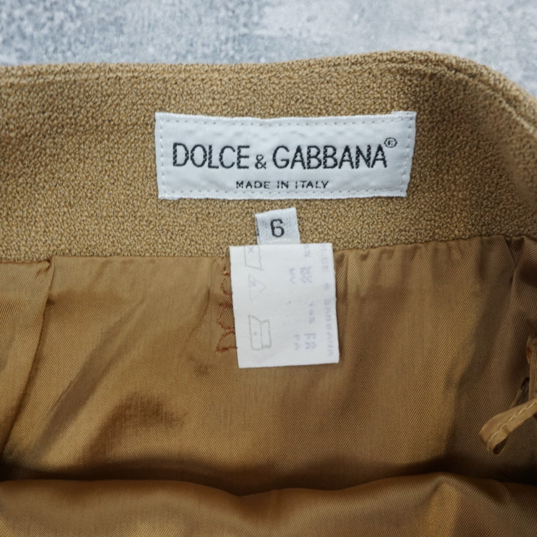 90s Dolce & Gabbana Wool High Waisted Skirt