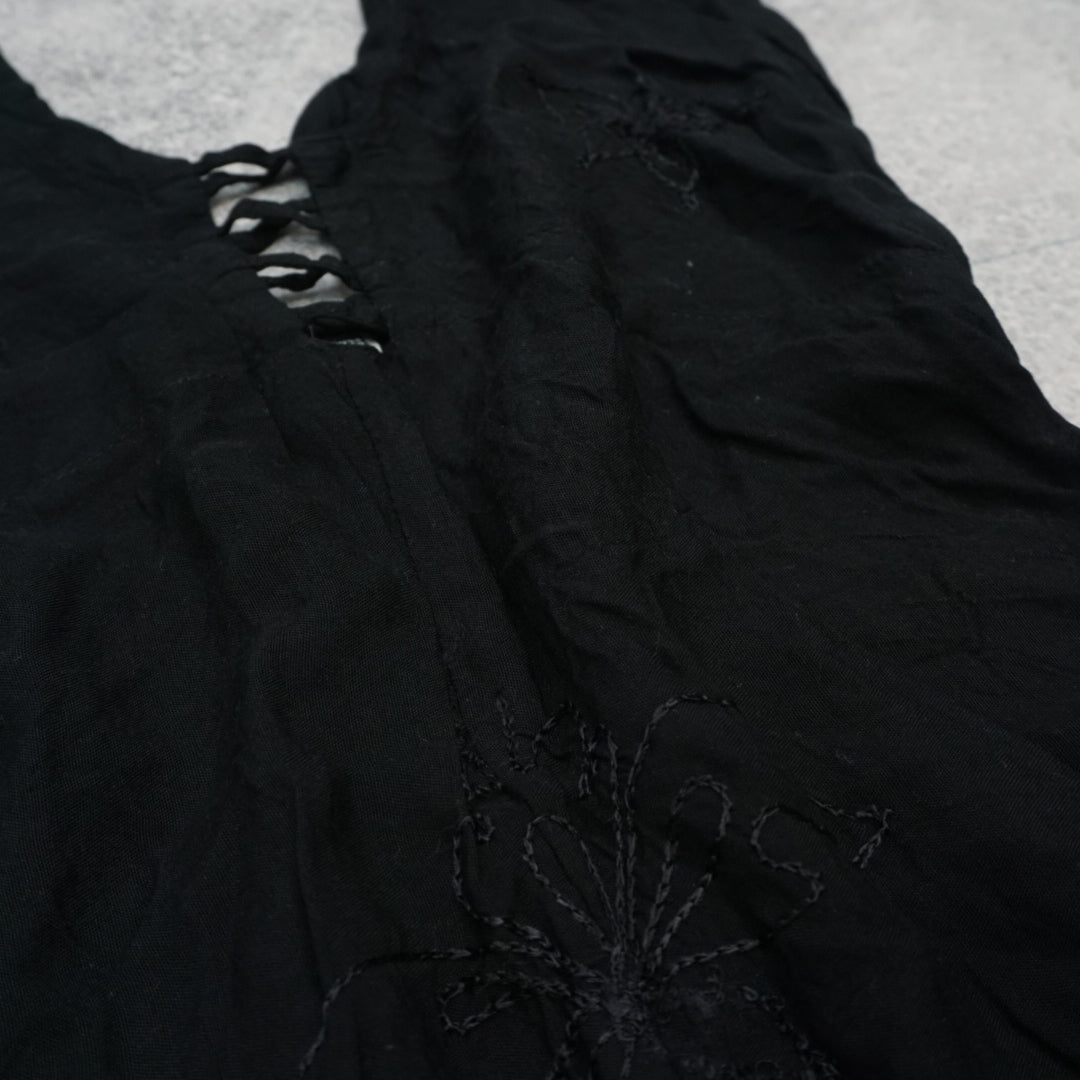 Embroidered Halter Dress