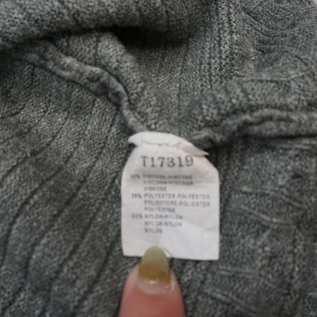 Oversized Ribbed Mock Neck Cardigan