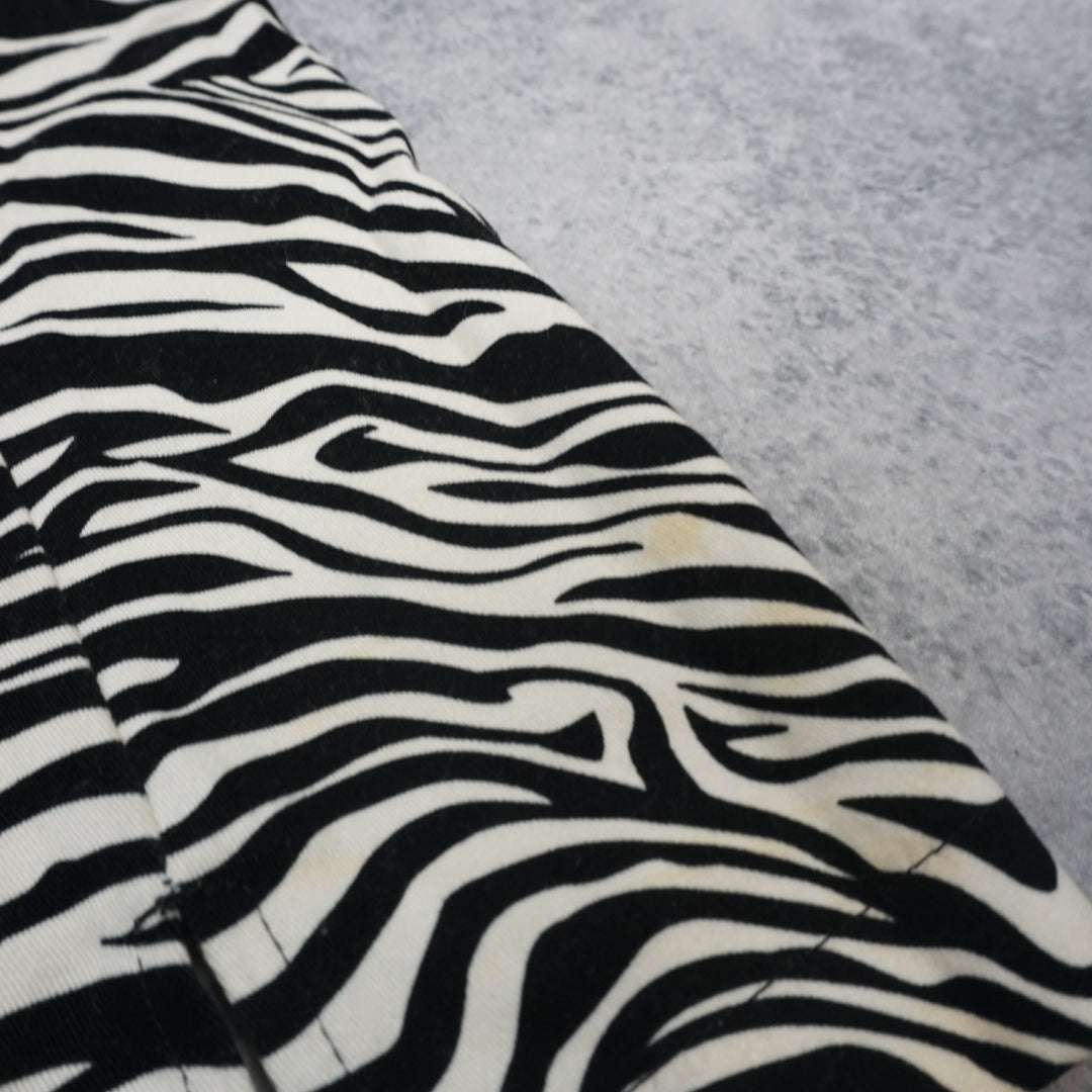 eyeshadow Zebra Print Split Hem Mini Skirt