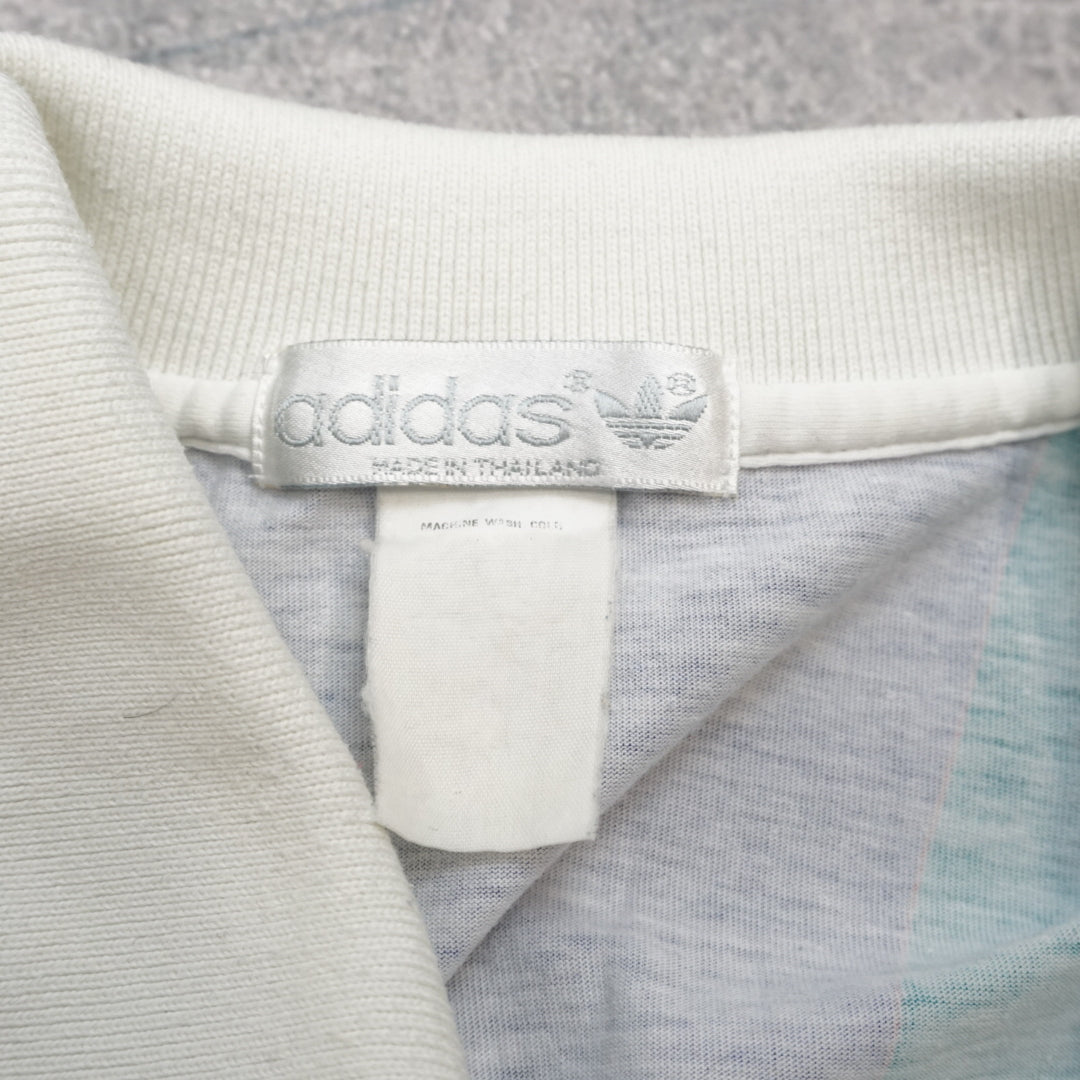 80s Adidas ATP Line Tennis Colour Block Polo