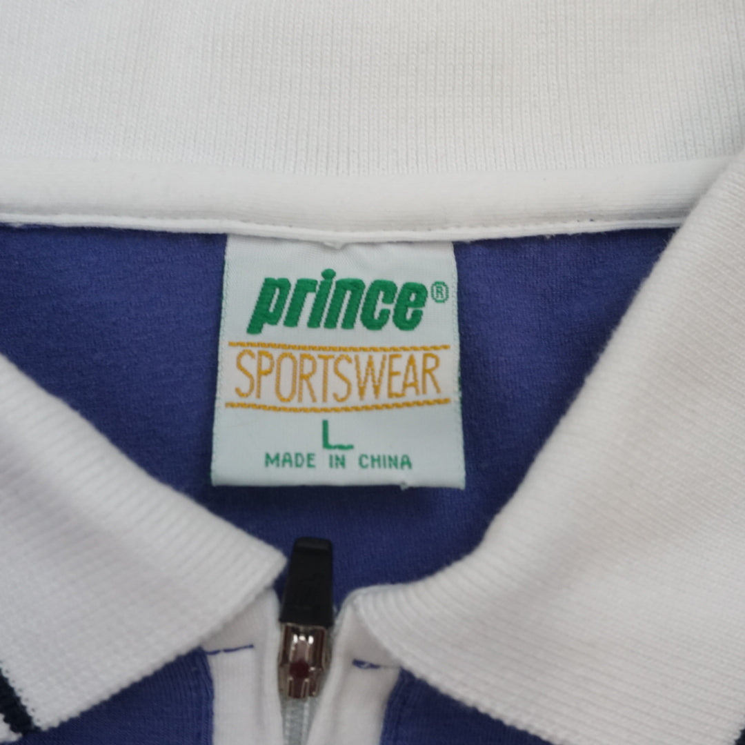 90s Prince Sportswear Colour Block Zip Polo