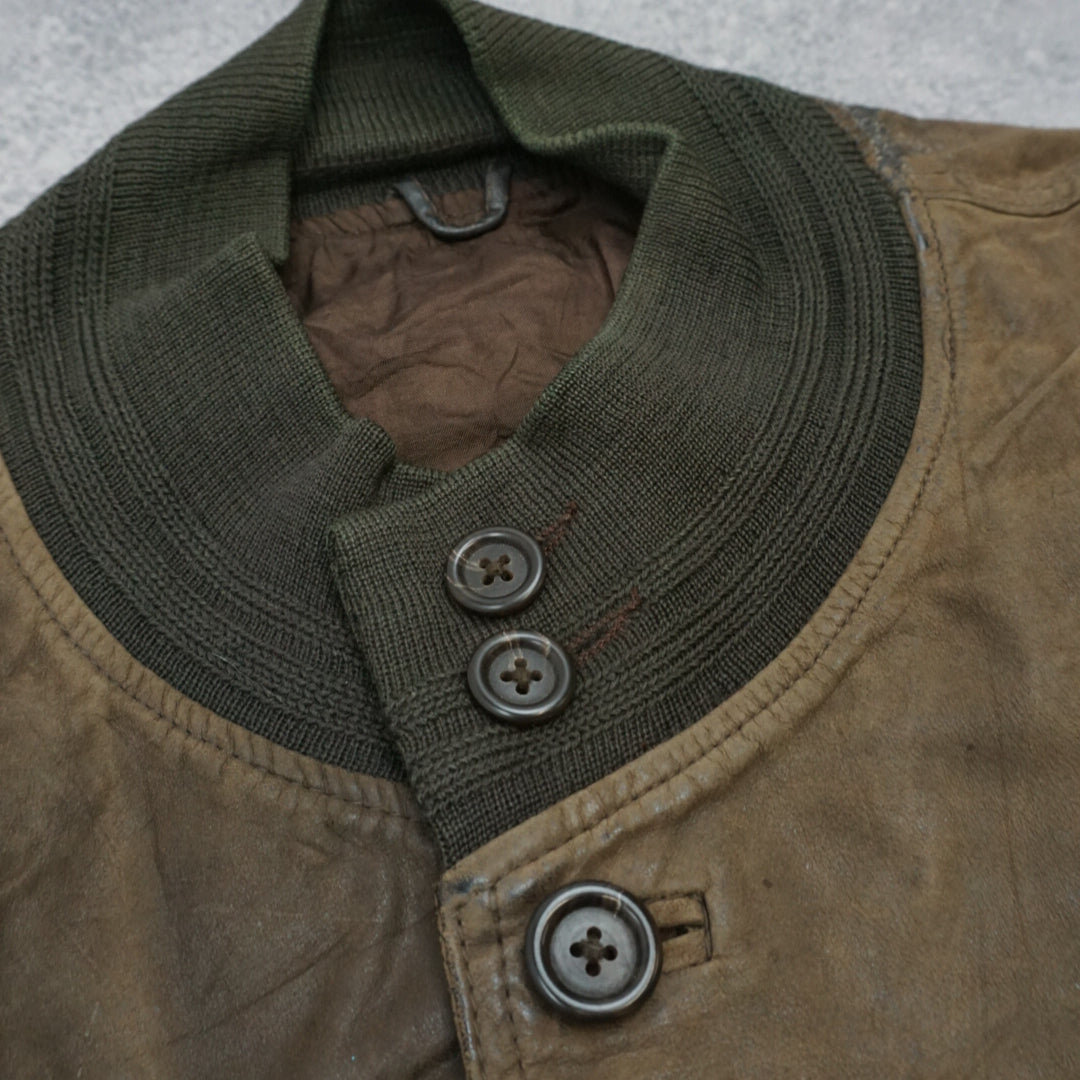 90s Suede Bomber Leather Jacket