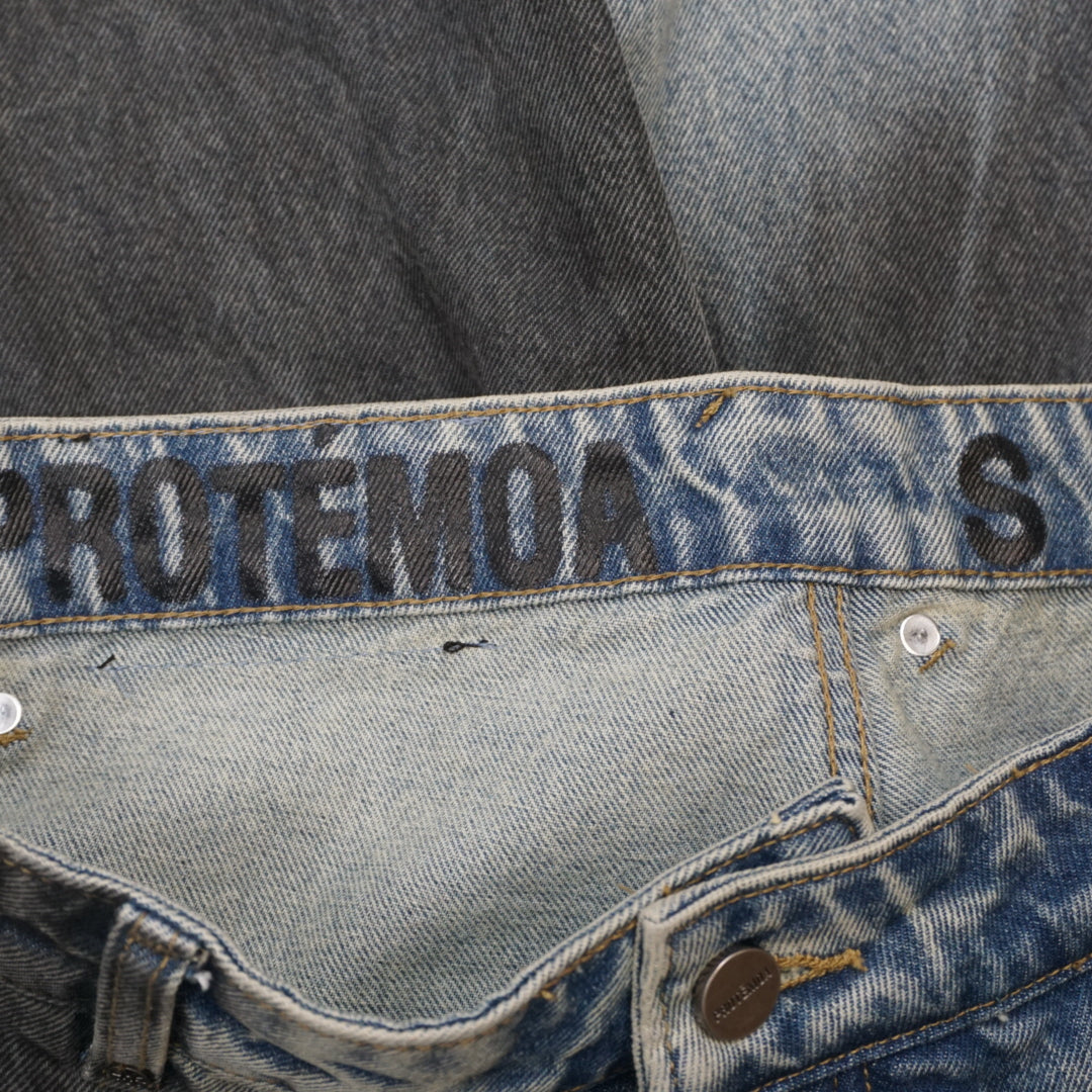 Protémoa Wide Leg Two Tone Wash Jeans