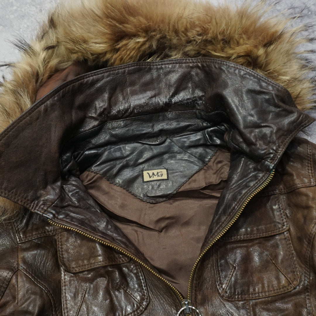 2000s VMG Fur Leather Jacket