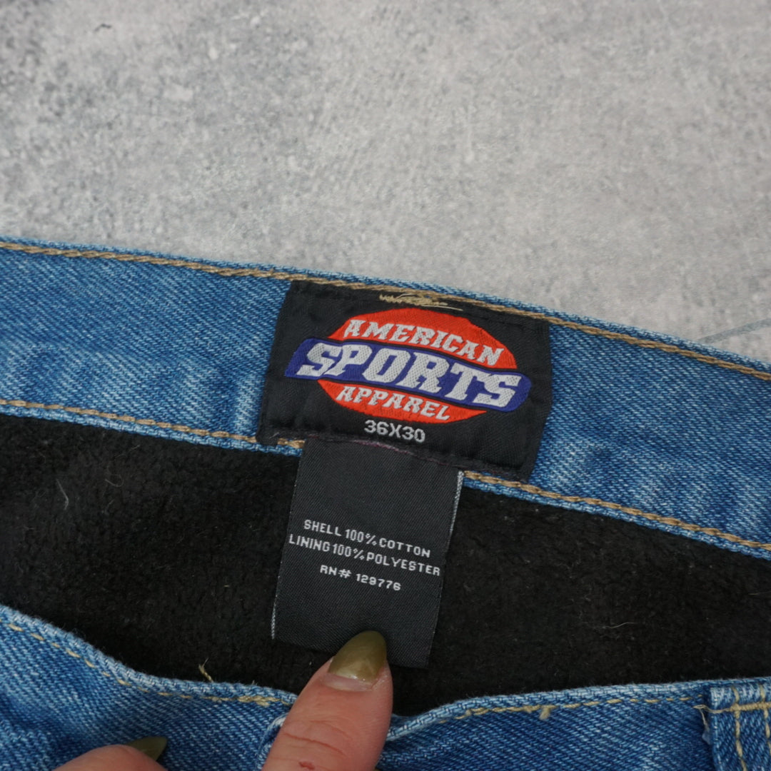 2000s American Sports Apparel Fleece Lined Jeans