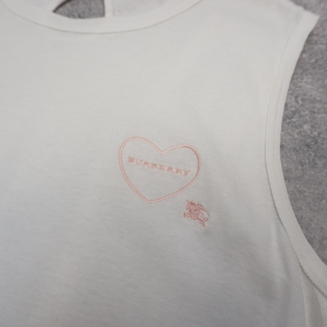 2000s Burberry Embroidered Heart Top Cami