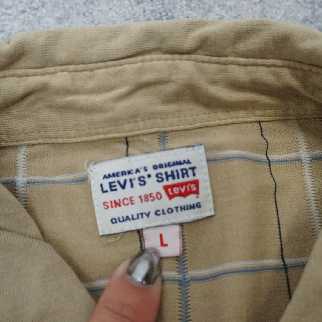 2000s Levi's Checked Windowpane Polo Shirt