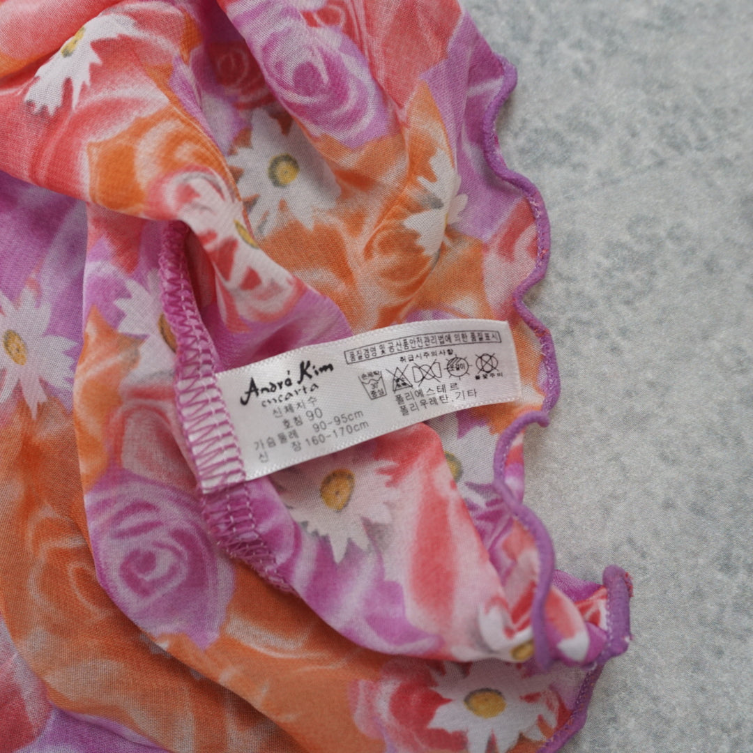 2000s Andra Kim  Floral Mesh Cami Top