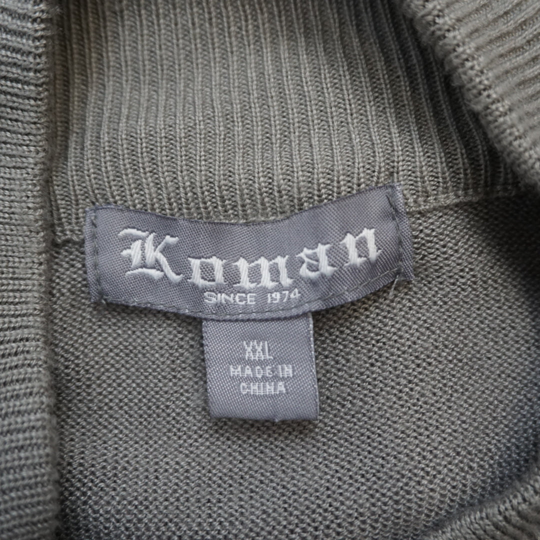 Koman Diamond Patterned Zip Up