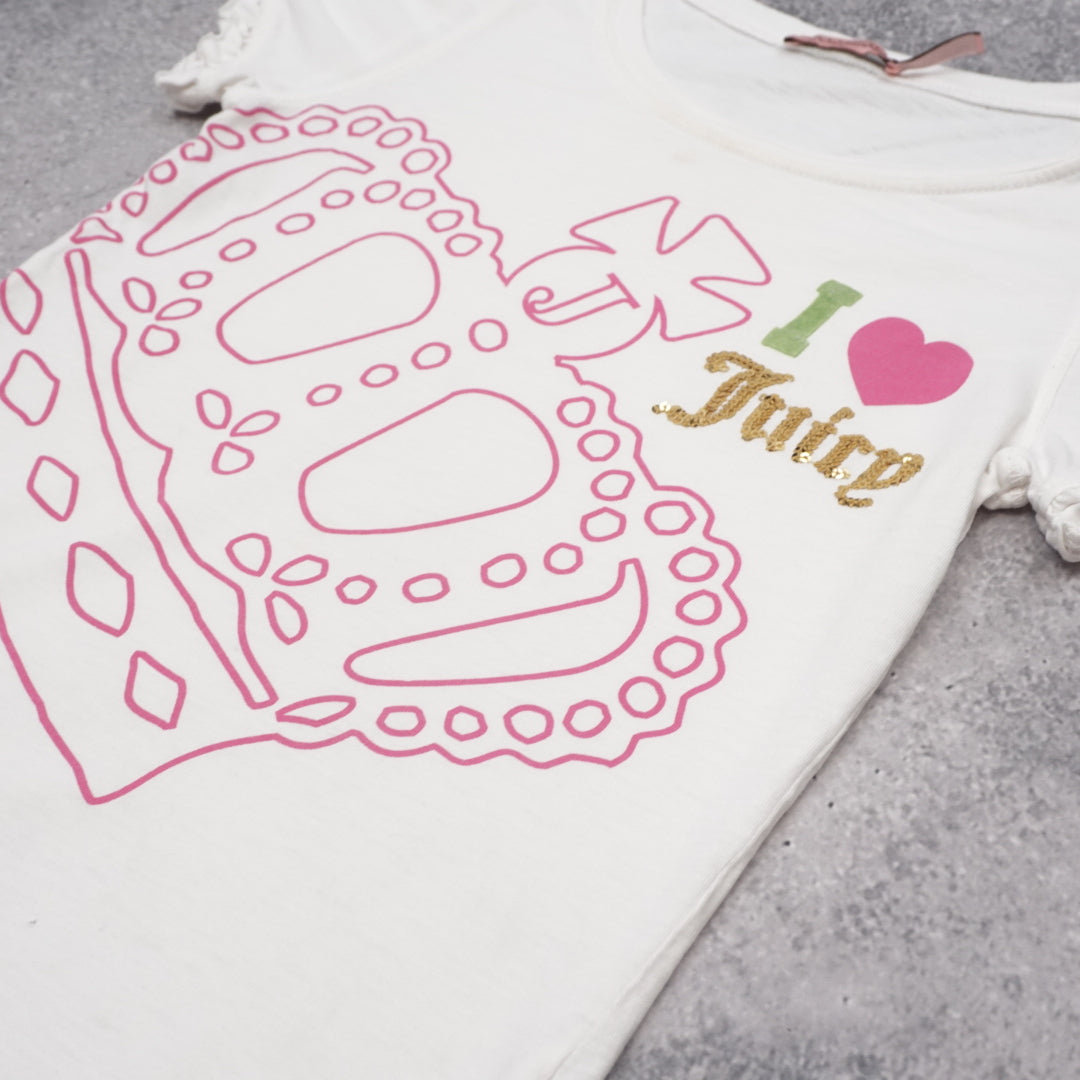 2000s Juicy Couture Embroidered Graphic T-Shirt