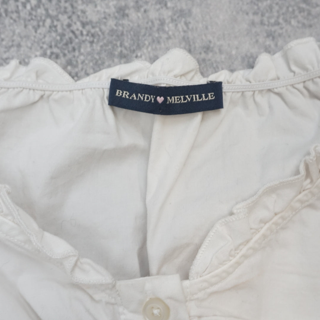 Brandy Melville Ruffled Fitted Top
