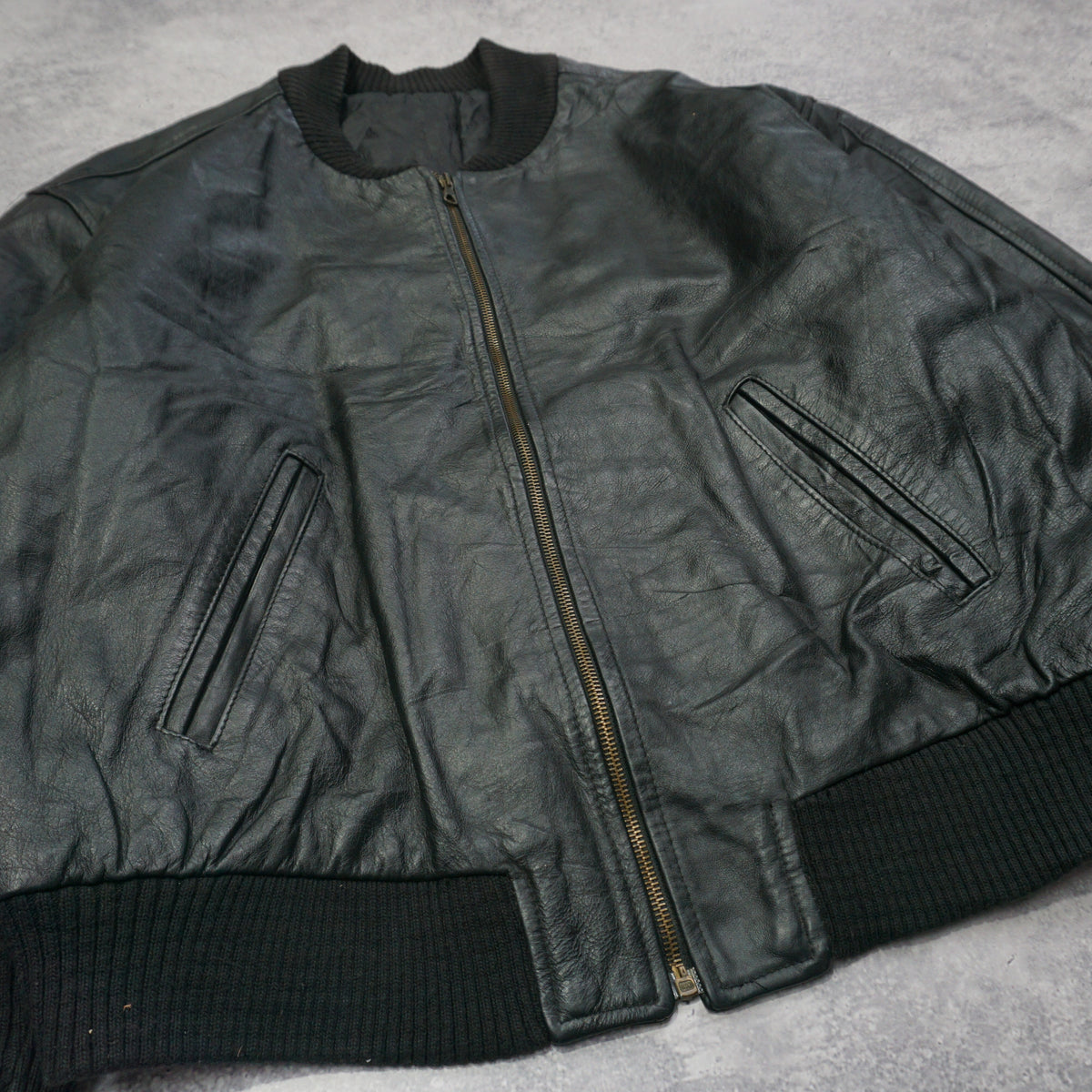 2000s Bomber Leather Jacket