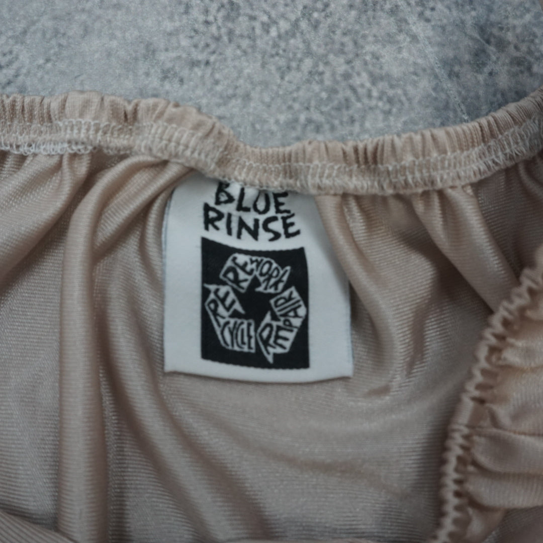Blue Rinse Satin Mini Skirt