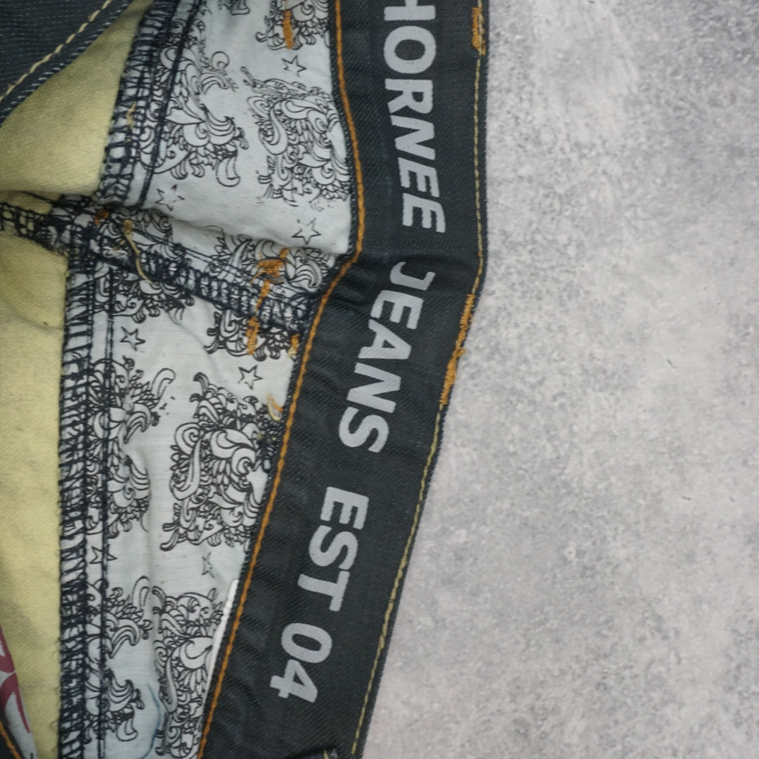 2000s Hornee Jeans Dark Wash Contrast Stitch Jeans