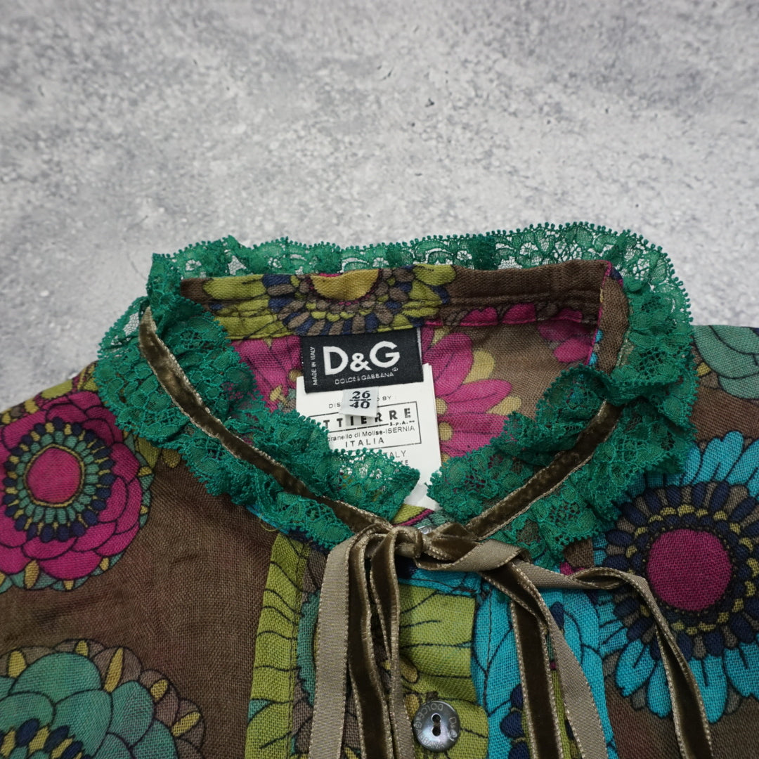 2000s Dolce & Gabbana Floral Pattern Shirt