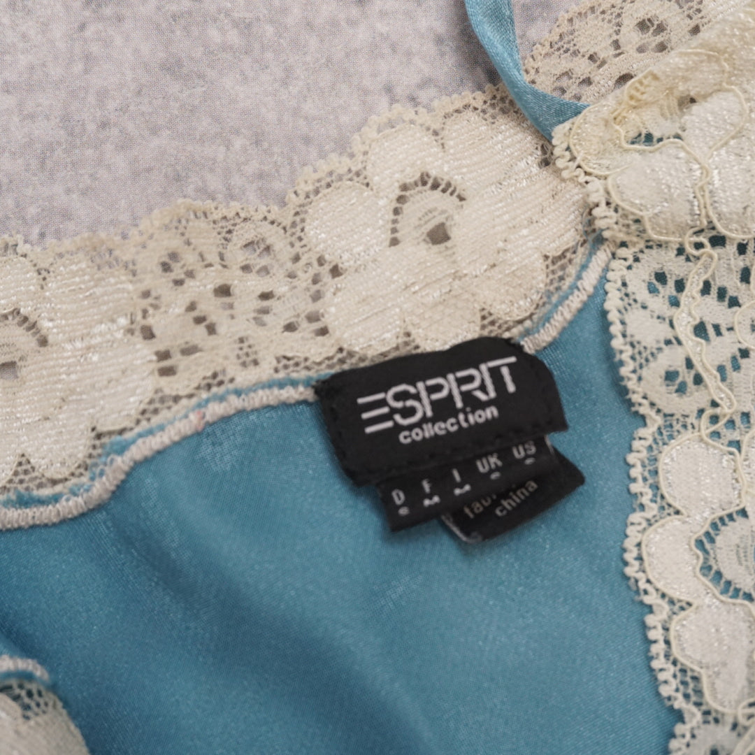 2000s Esprit Lace Trim Satin Cami Top