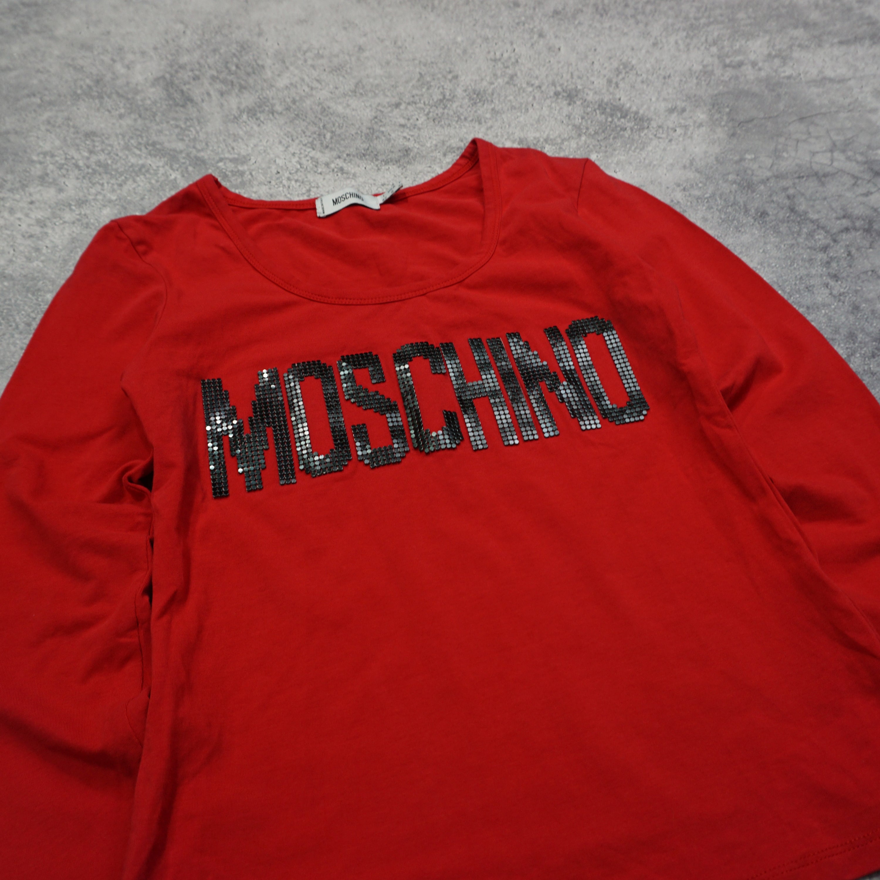 2000s Moschino Studded Long Sleeve T-Shirt