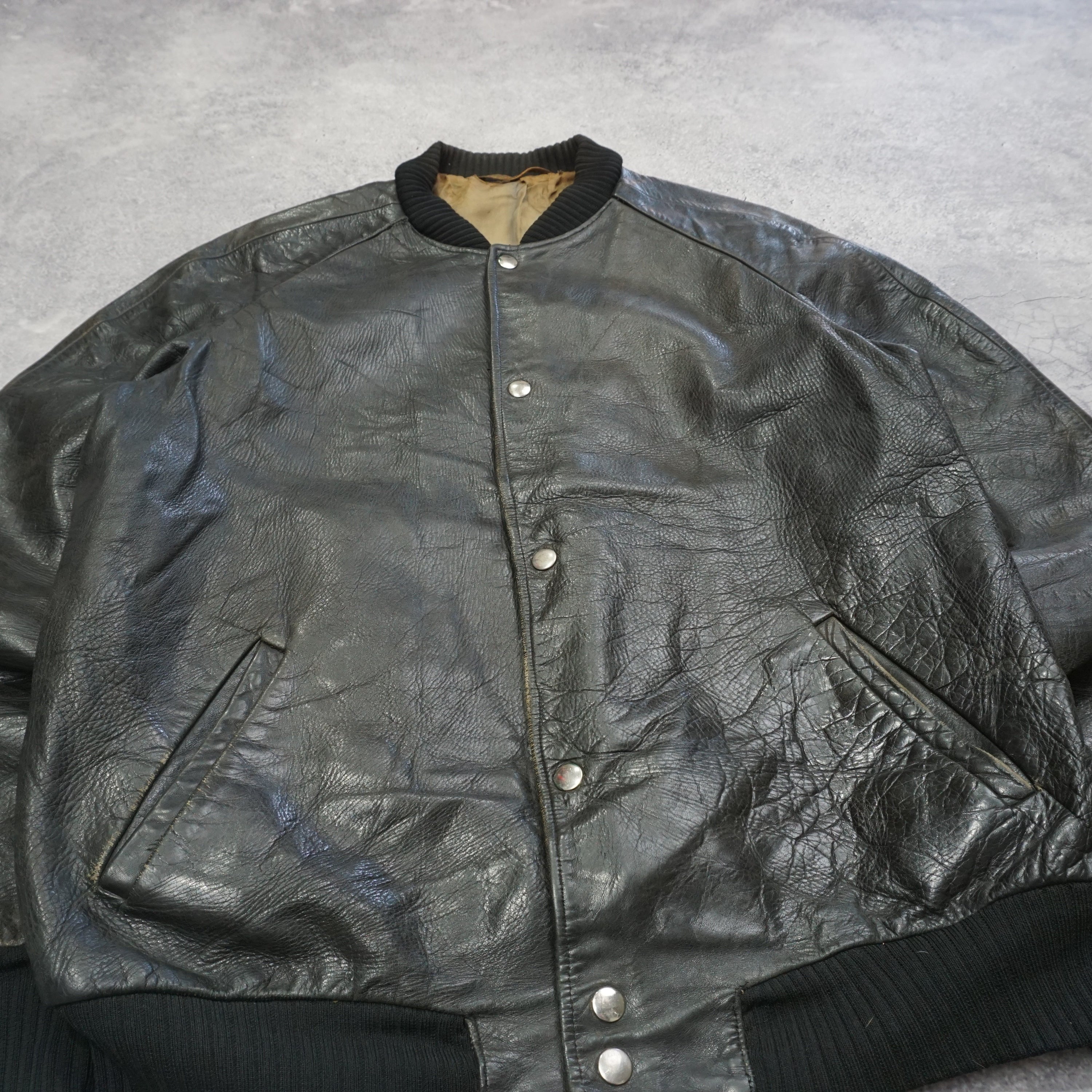 90s Leather Bomber Jacket