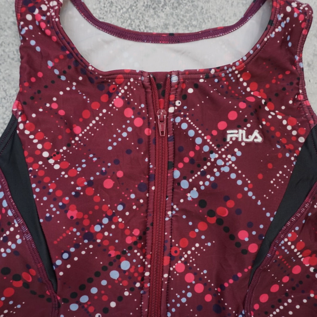 Fila Graphic Patterned Tank Top Swim Top