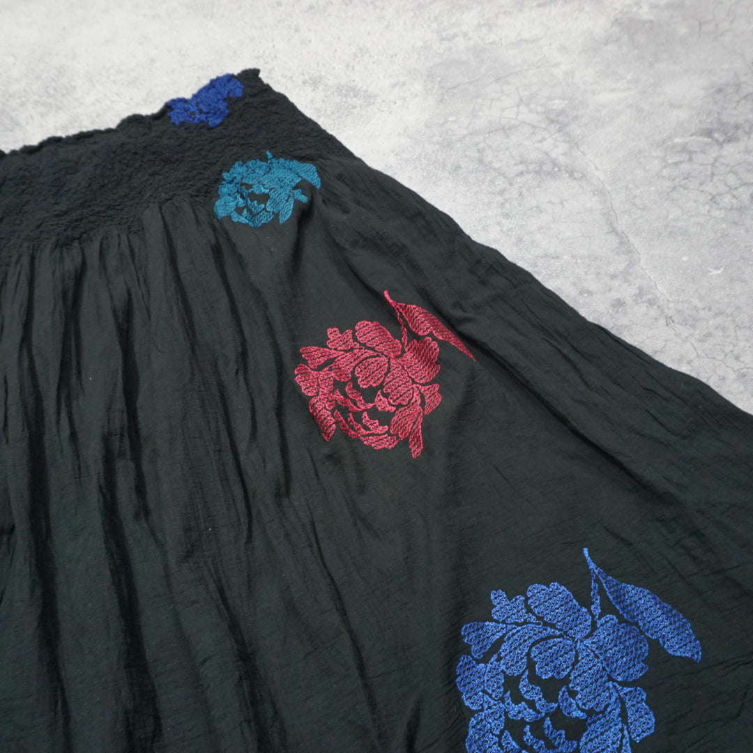 Issey Miyake ME Embroidered Floral Skirt