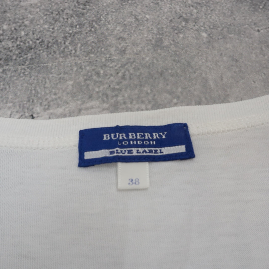 2000s Burberry Blue Label Crest Graphic T-Shirt