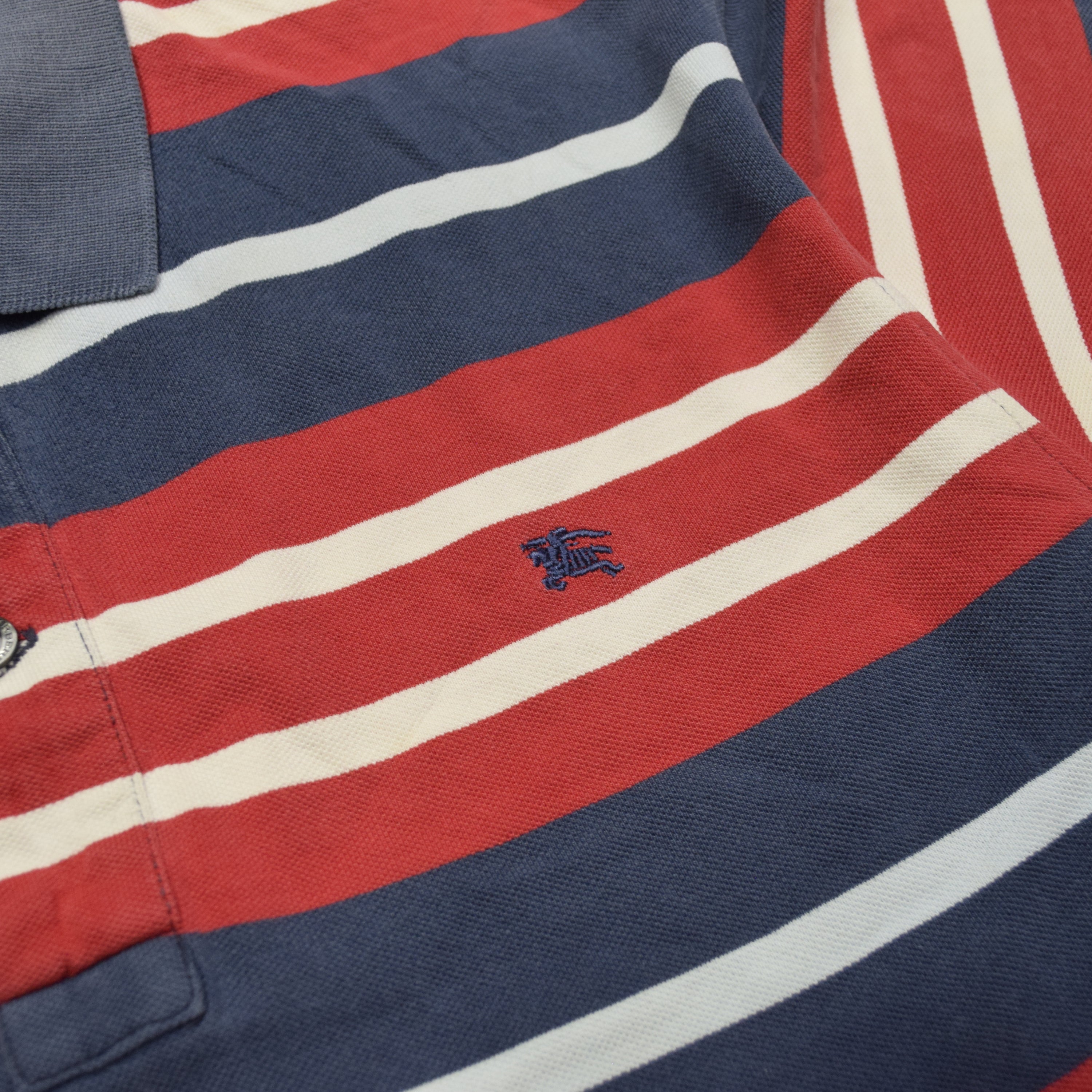 2000s Burberry Striped Polo
