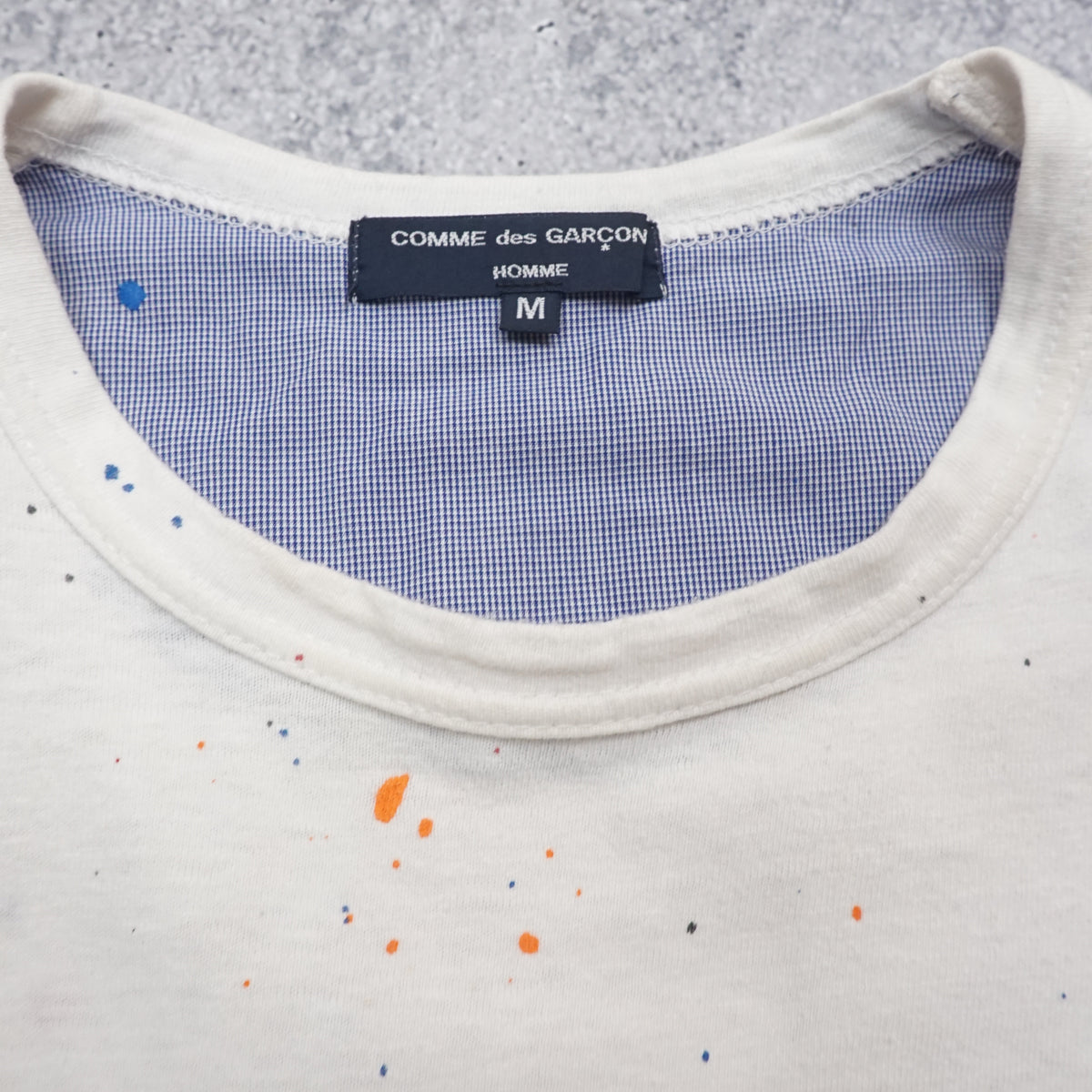 Comme des Garcons Homme White Paint Splatter T-Shirt